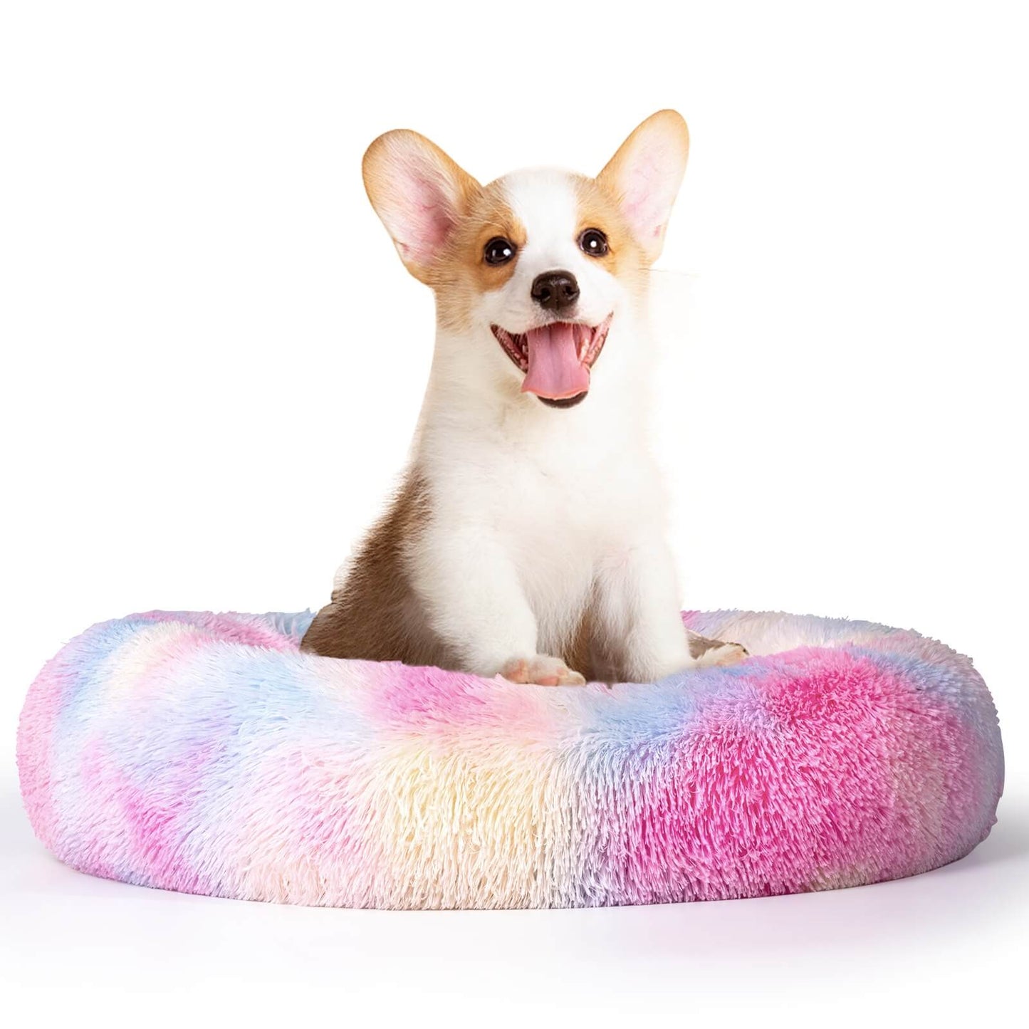 Washable Anti Anxiety Dog Bed Round Calming Dog Bed