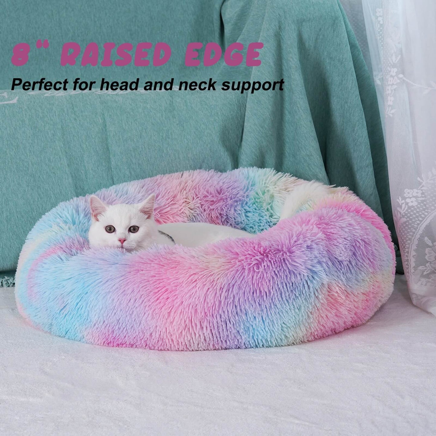 Washable Anti Anxiety Dog Bed Round Calming Dog Bed