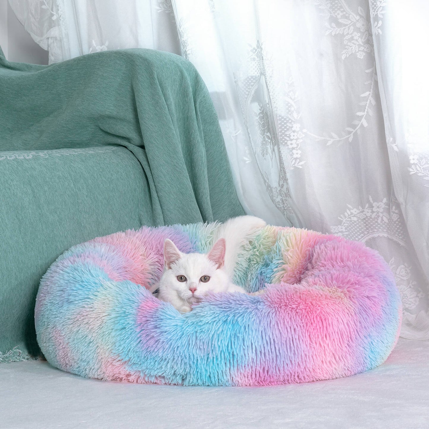 Washable Anti Anxiety Dog Bed Round Calming Dog Bed