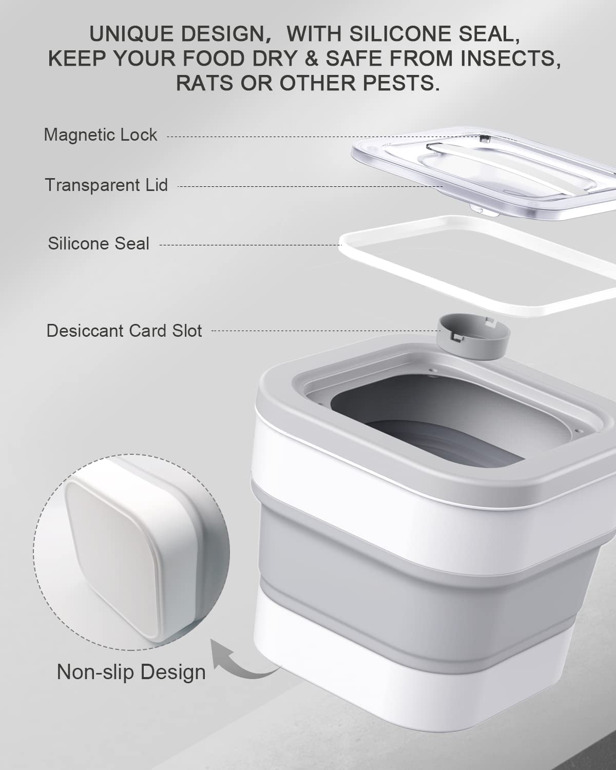 Collapsible Dog Food Storage Container 15 lb Somkaco