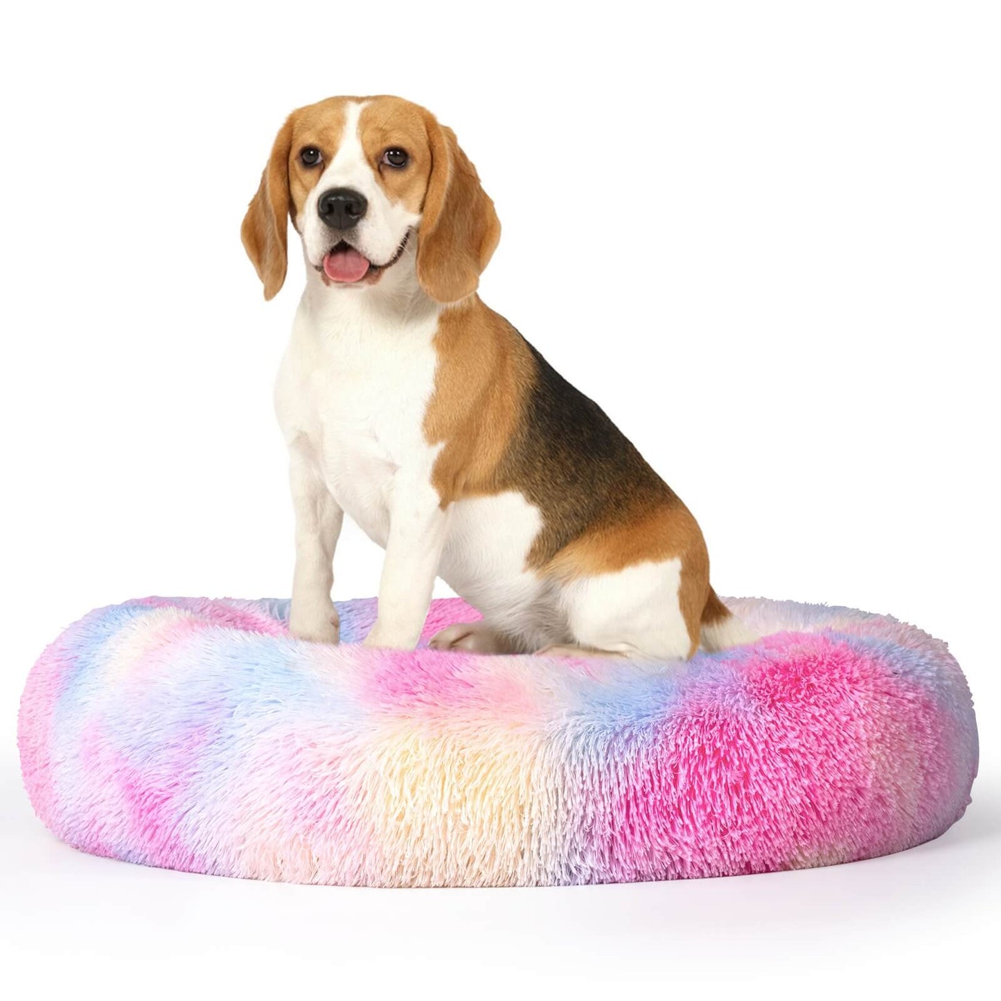 Washable Anti Anxiety Dog Bed Round Calming Dog Bed